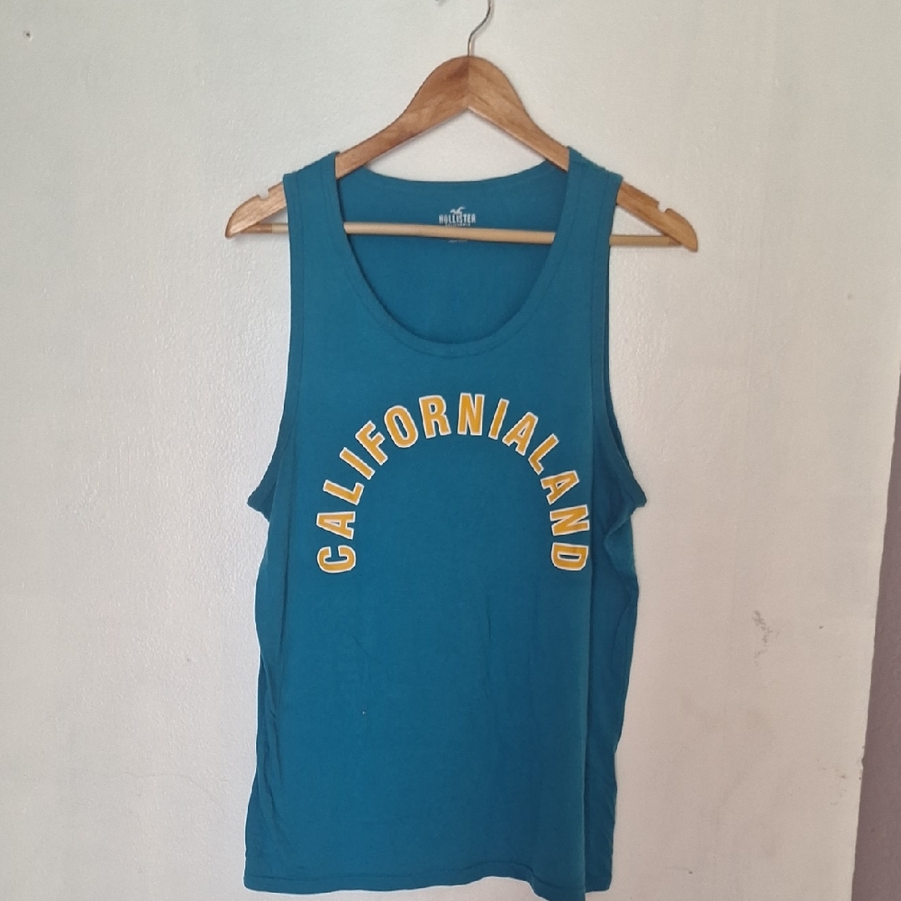 Hollister Bright Blue T-Shirt with White Print